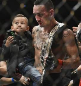 Kaimana Pa'aluhi ex-husband Max Holloway and son Rush Holloway.
